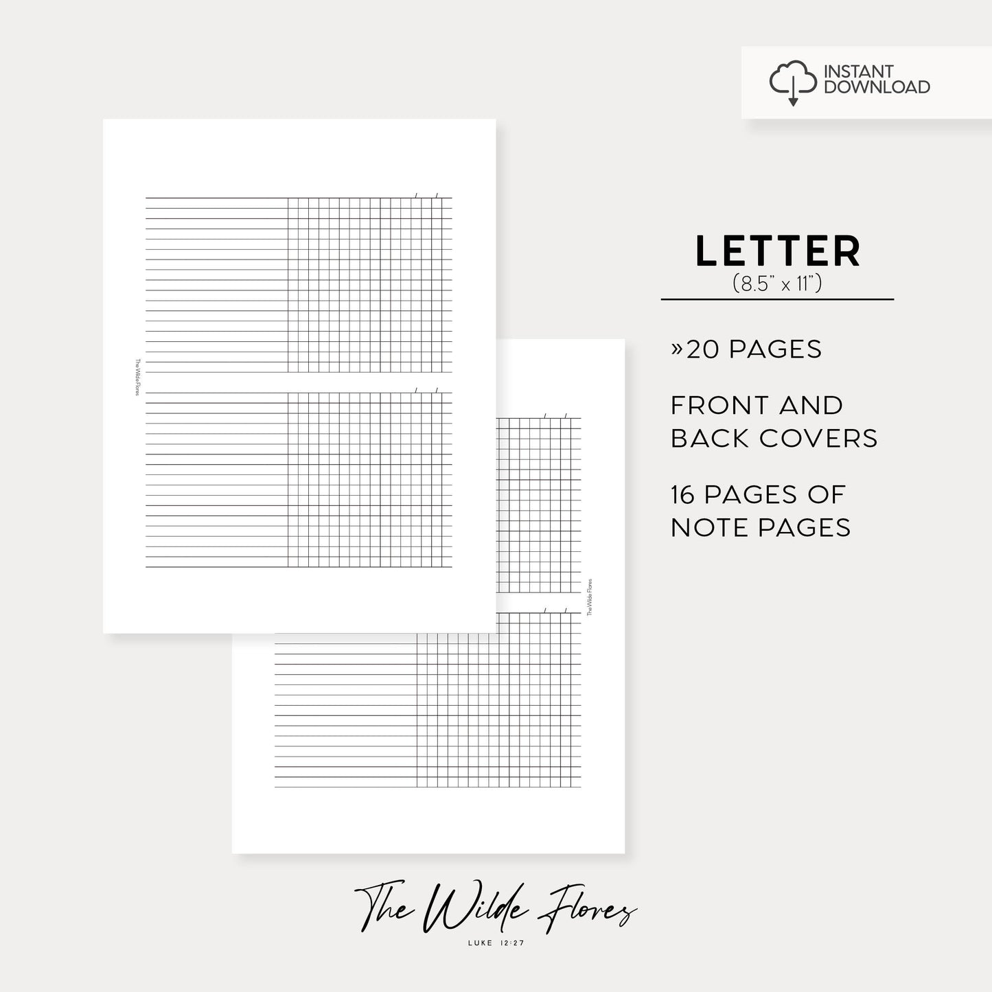 Note Pages: Letter Size Printable