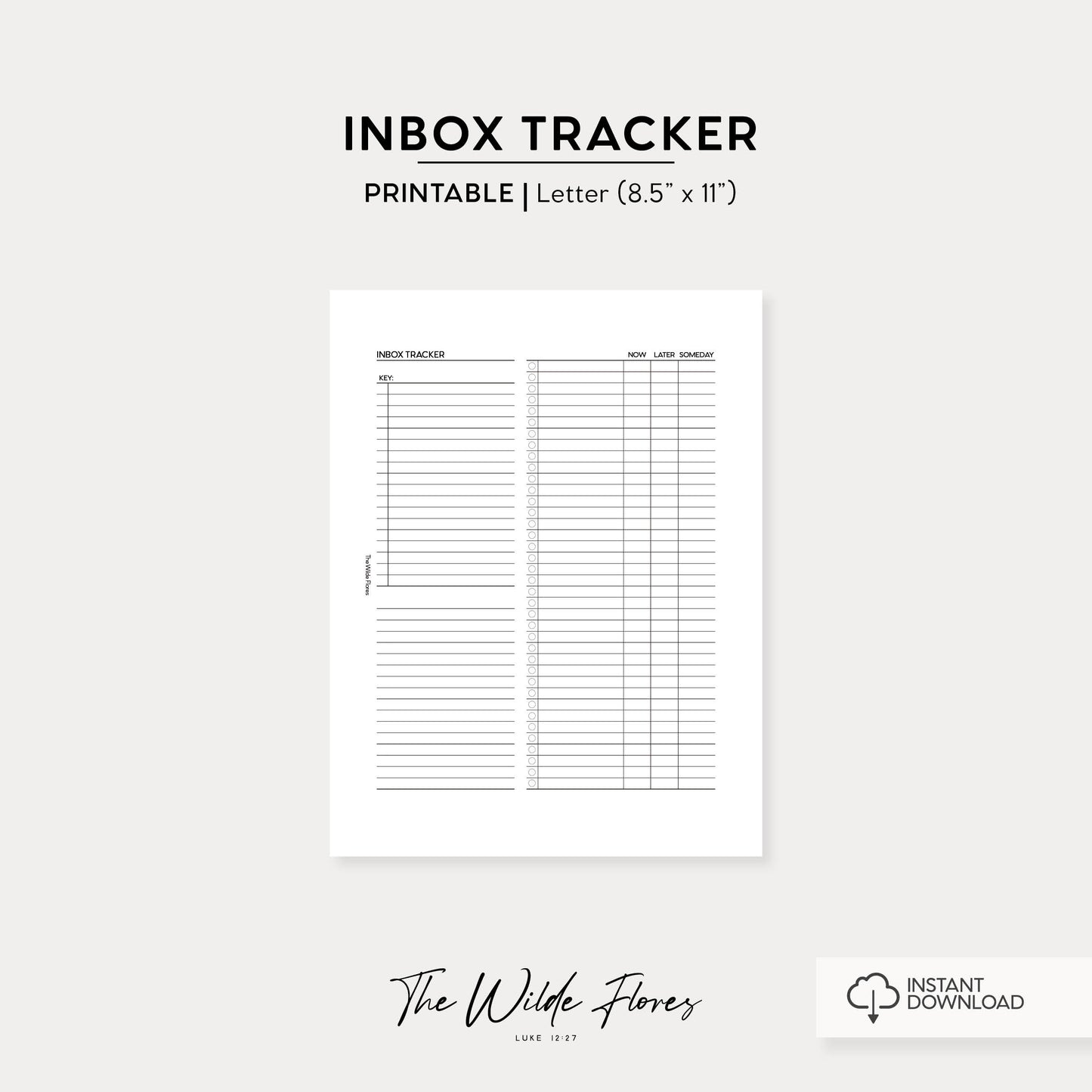Inbox Tracker: Letter Size Printable