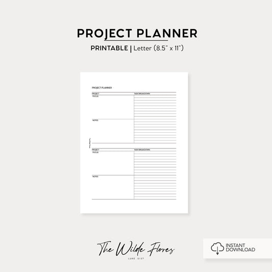 Project Planner: Letter Size Printable