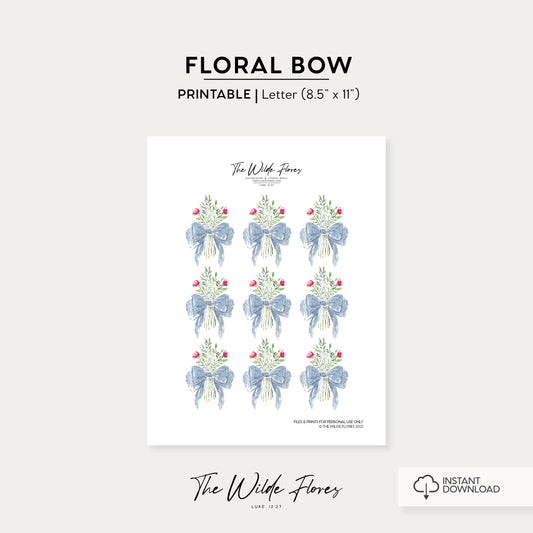 Floral Bow | Printable Stickers