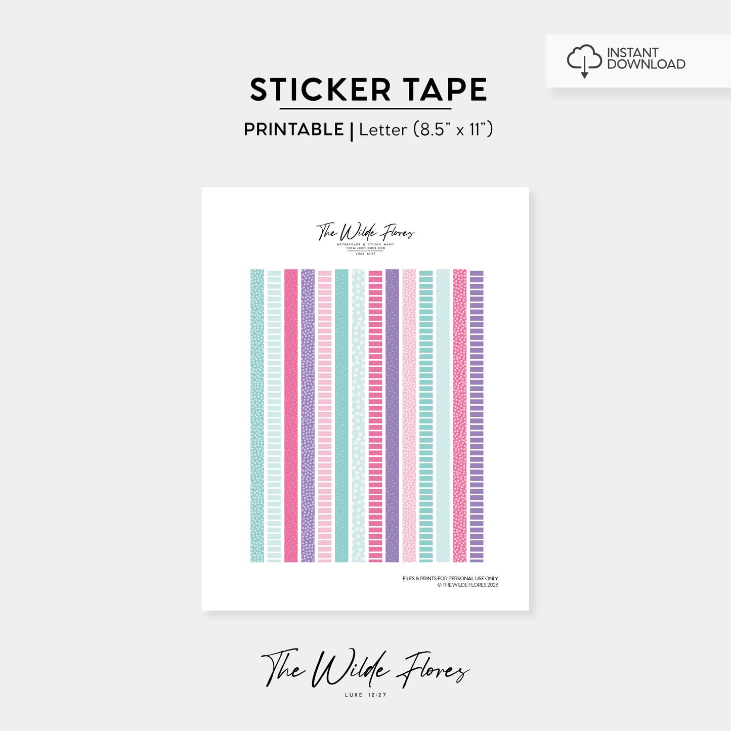 Pattern Sticker Tape | Printable Stickers