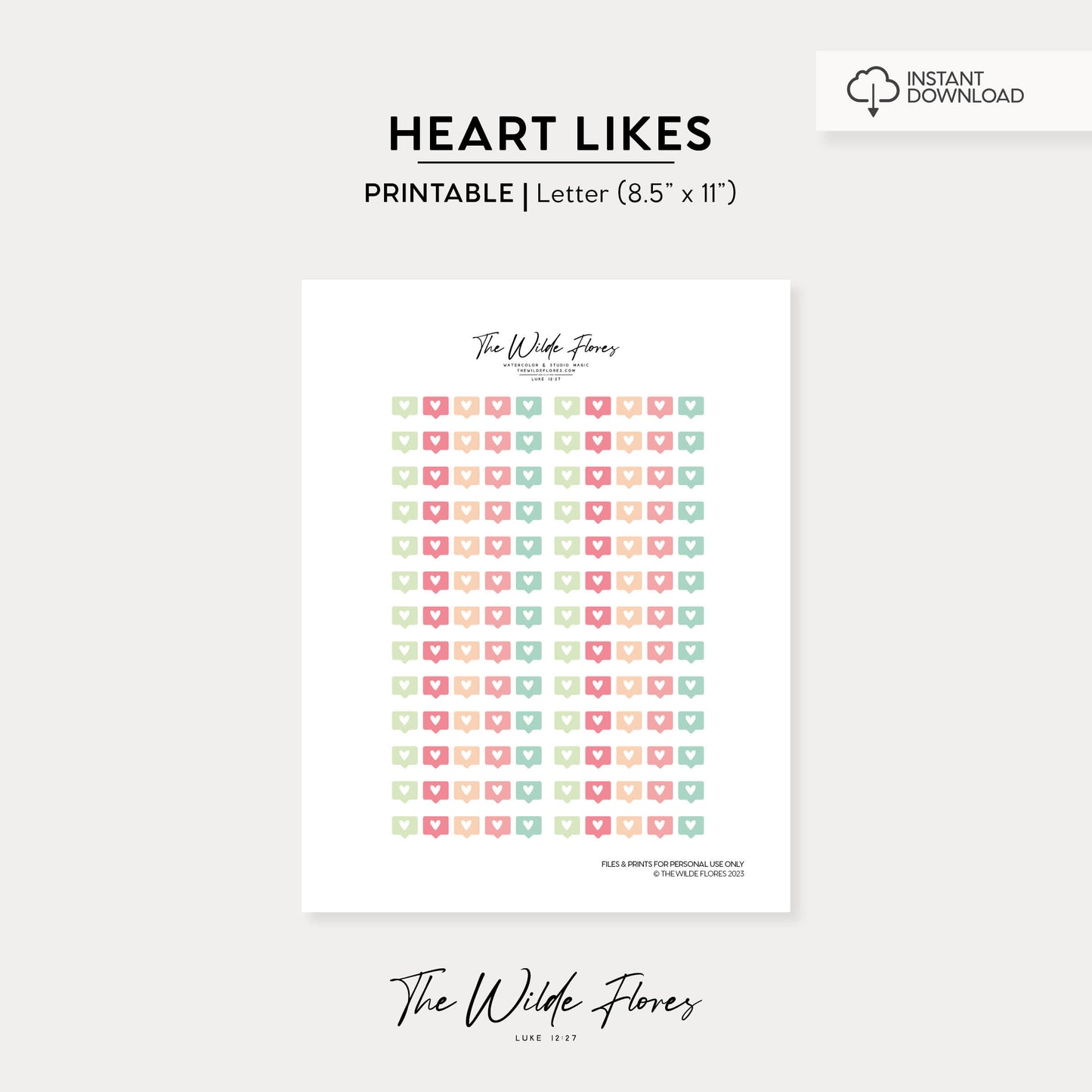 Heart Likes | Printable Stickers