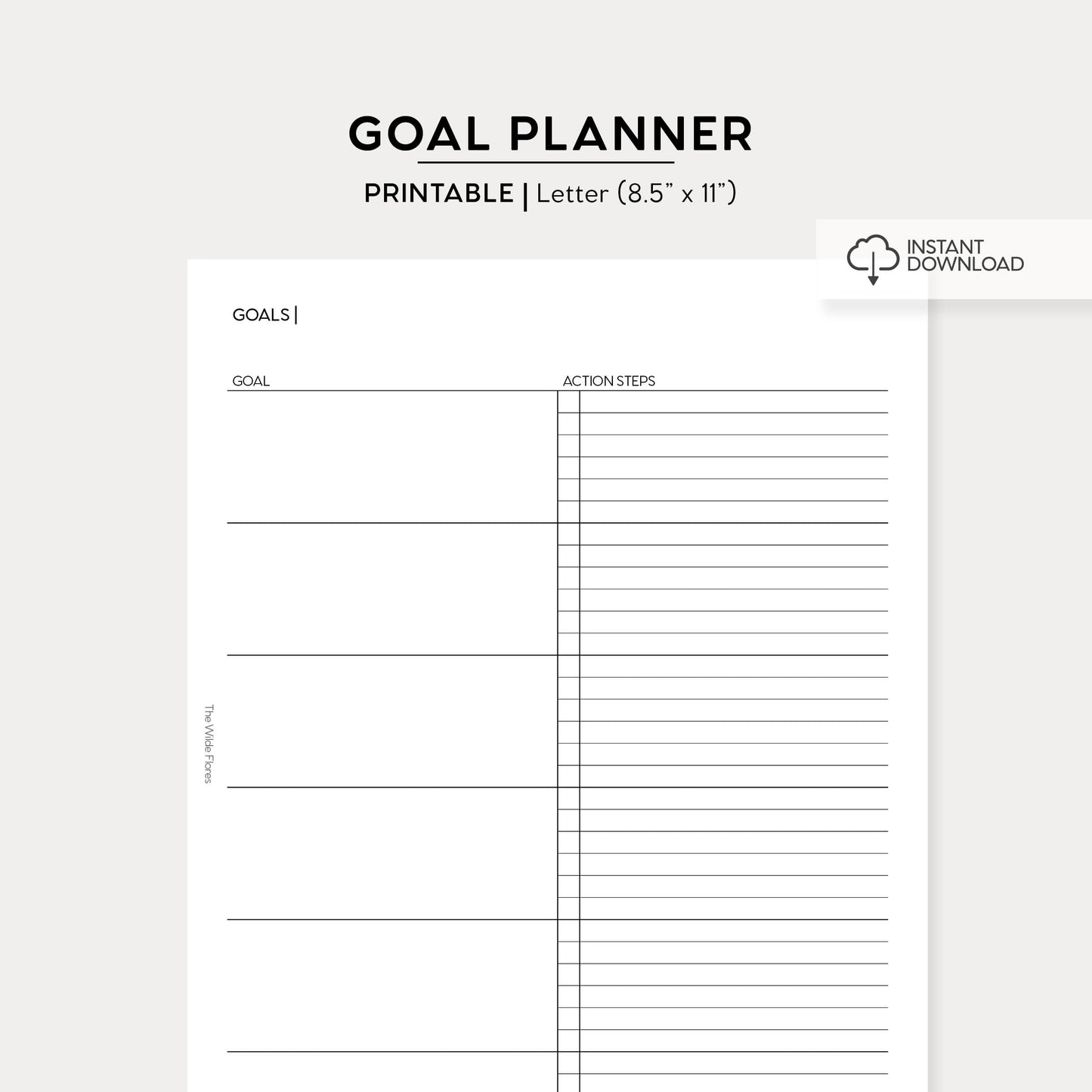 Goal Planner: Letter Size Printable