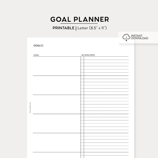 Goal Planner: Letter Size Printable
