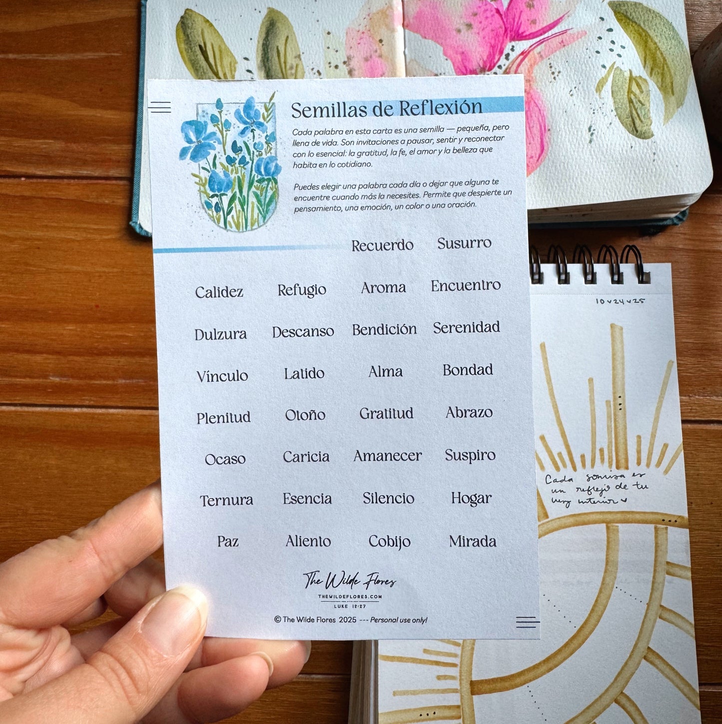 Semillas de Reflexión | Printable Reflection Seeds | Mindful Spanish Words