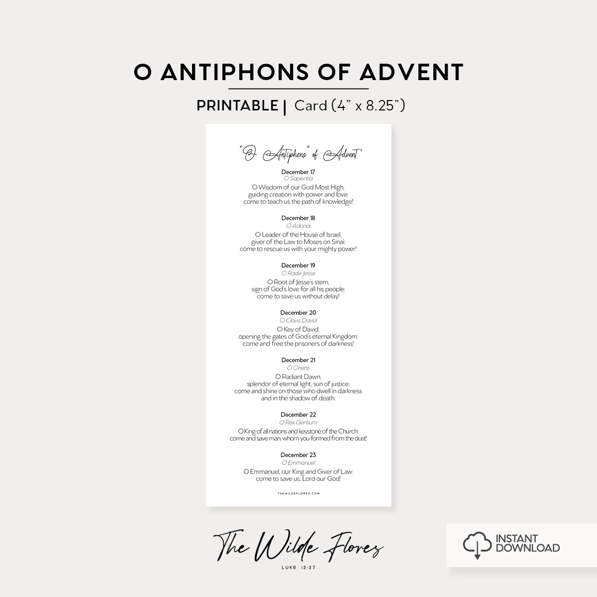 O Antiphons of Advent