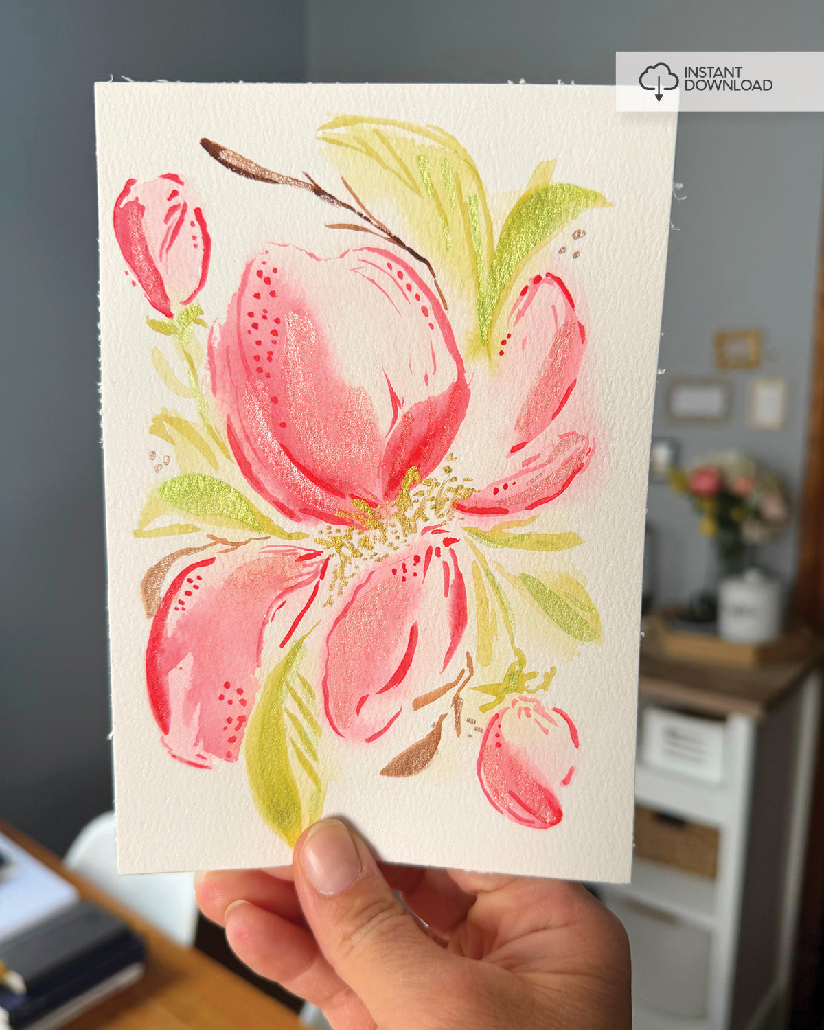 Spring Margin Florals Study No. 01 - Printable