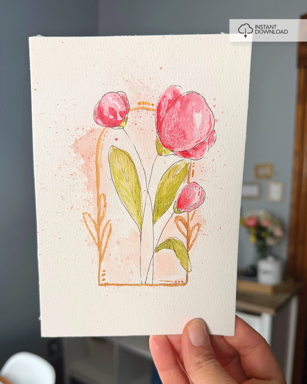 Spring Margin Florals Study No. 01 - Printable