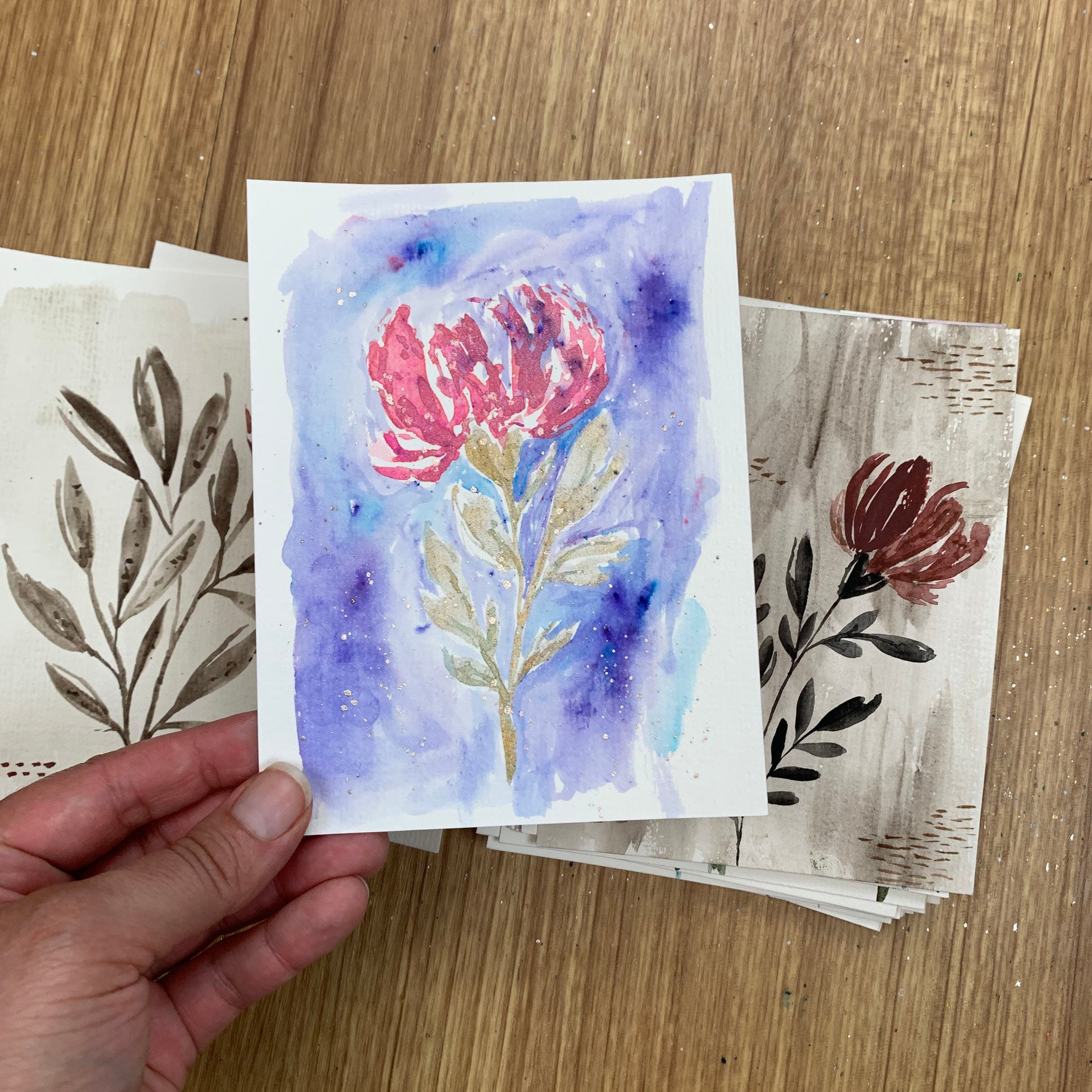 Original Loose Floral Watercolor Cards (Set of 3): Surprise Me! – The Wilde  Flores
