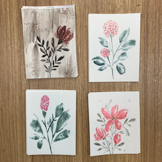 Original Loose Floral Watercolor Cards (Set of 3): Surprise Me!