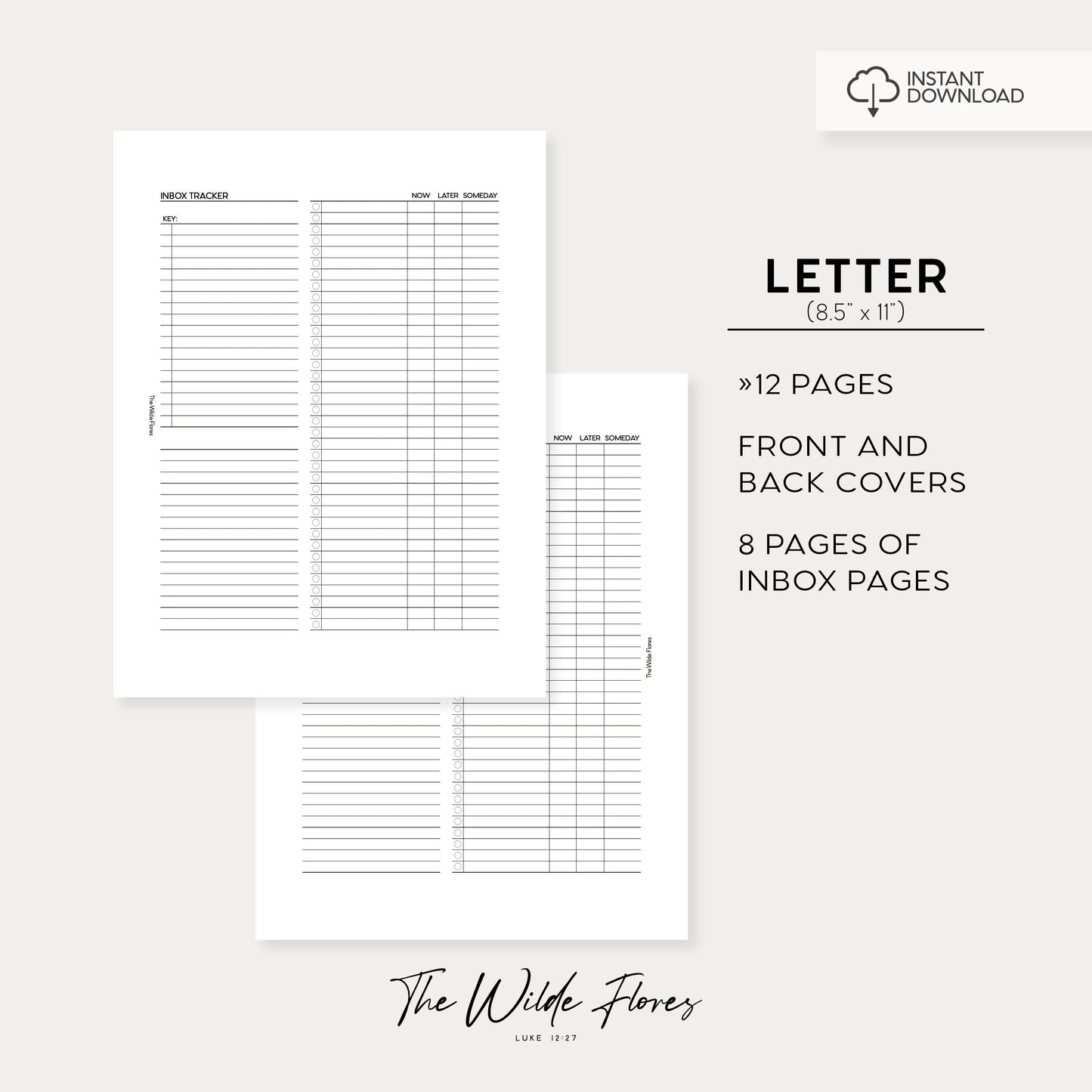 Inbox Tracker: Letter Size Printable
