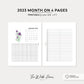2023 Month On 4 Pages Planner: Letter Size Printable