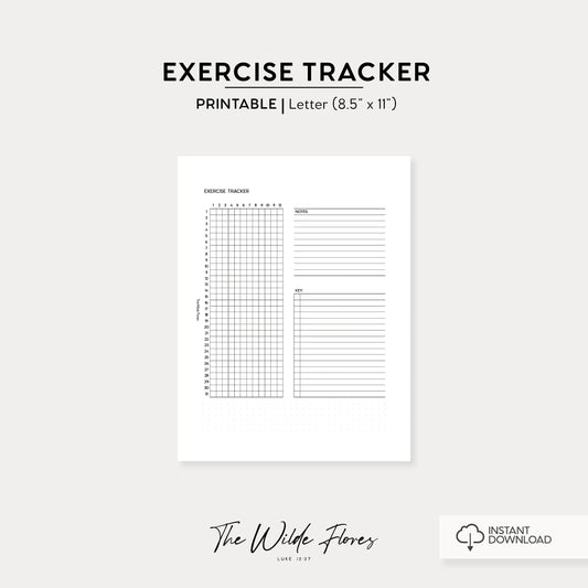 Exercise Tracker: Letter Size Printable