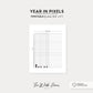 Year In Pixels: Letter Size Printable