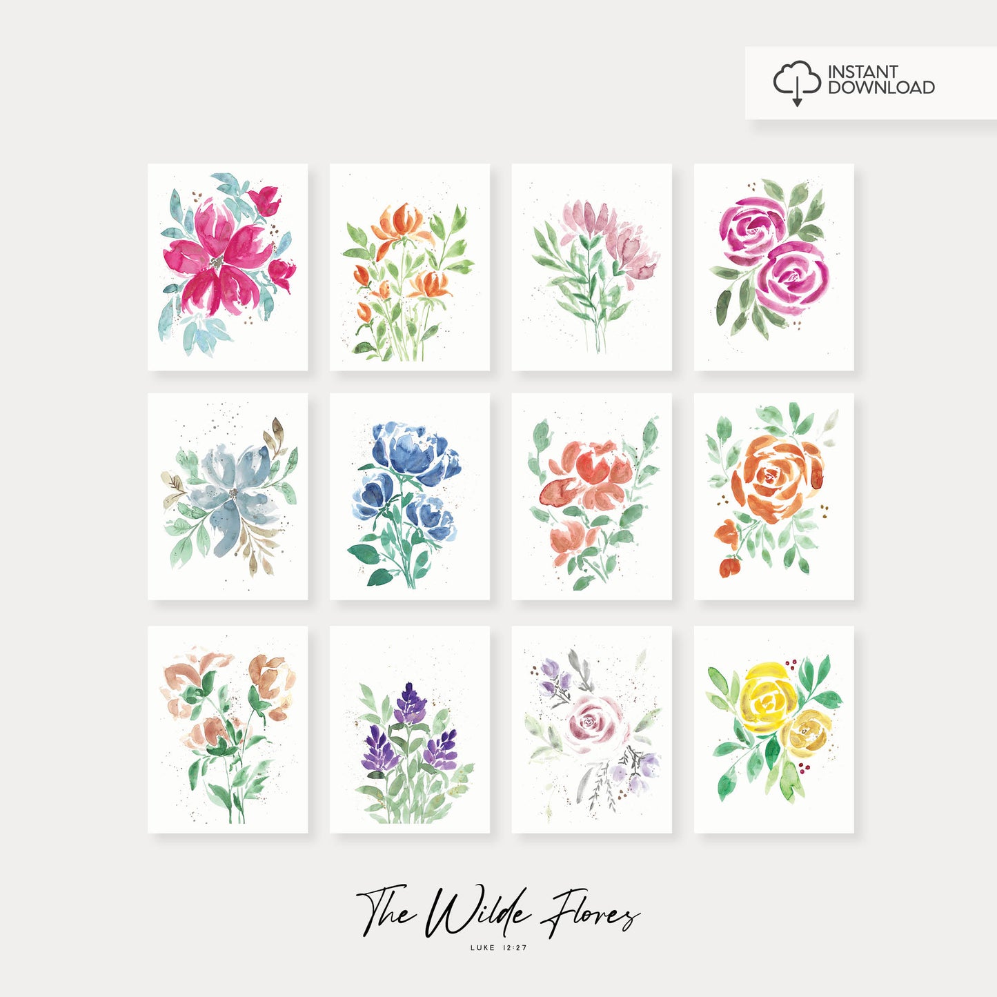 Watercolor Florals | Printable Art | Winter 2022 Collection A01