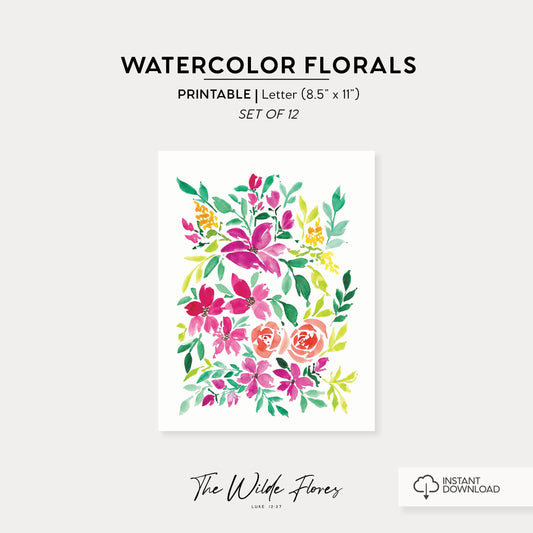 Watercolor Florals | Printable Art | Winter 2022 Collection A03
