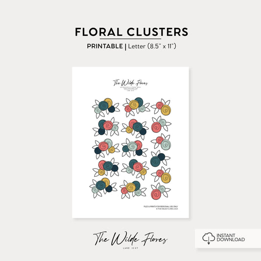 Floral Clusters | Printable Stickers