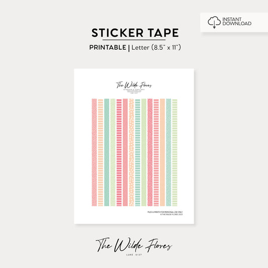 Pattern Sticker Tape | Printable Stickers