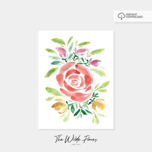 Watercolor Florals Loose Rose | Freebie Printable