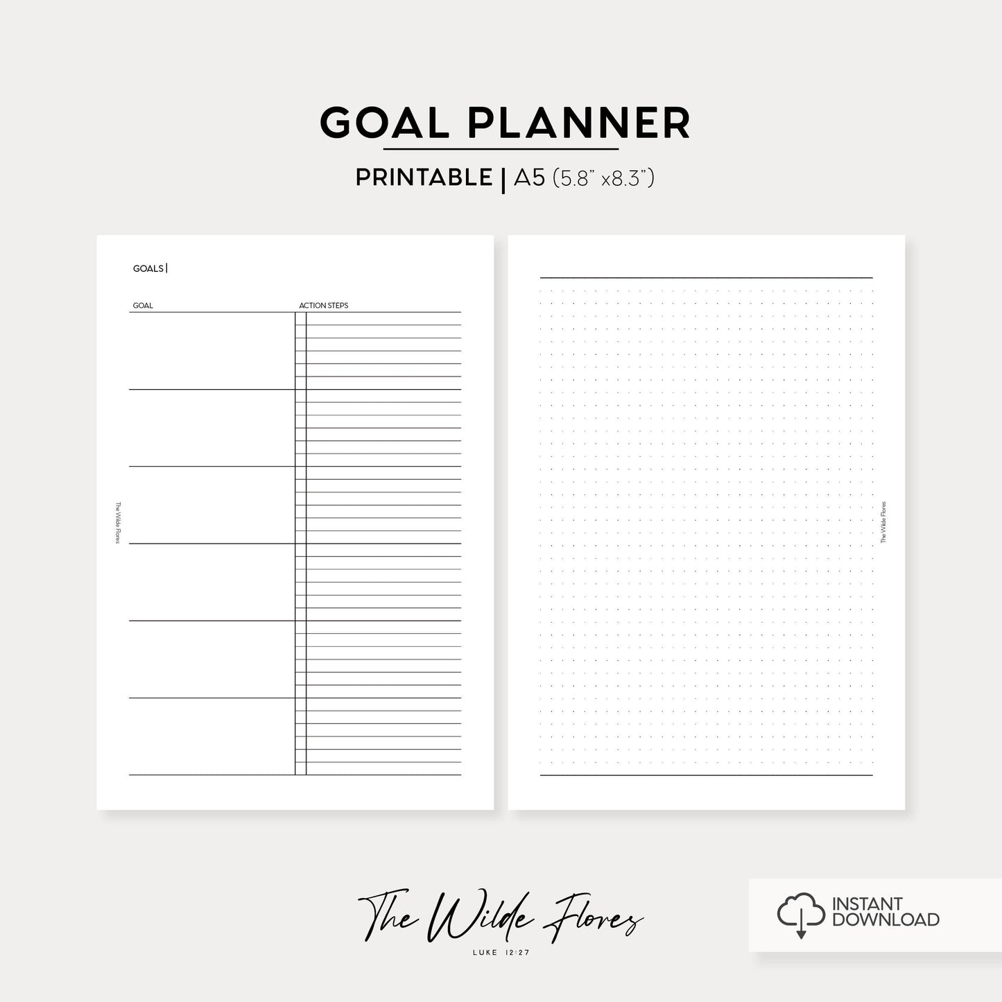 Goal Planner: A5 Size Printable
