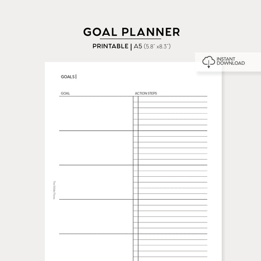 Goal Planner: A5 Size Printable